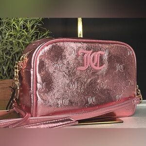 Juicy Couture Good Times Metallic Pink Crossbody Bag Embossed JC NWT